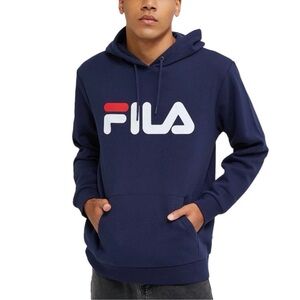 Fila Axel Logo Unisex Hoodie In Navy